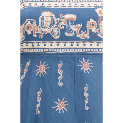 Blue Linen Casual Dress