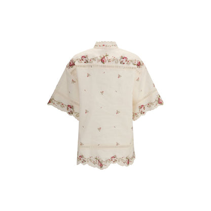 Beige Linen Pattern Shirt