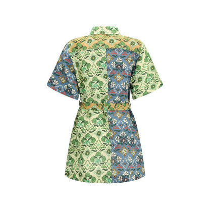 Multicolor Linen Casual Dress