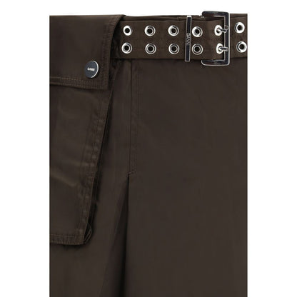 Brown Recycled Polyamide Long Skirt