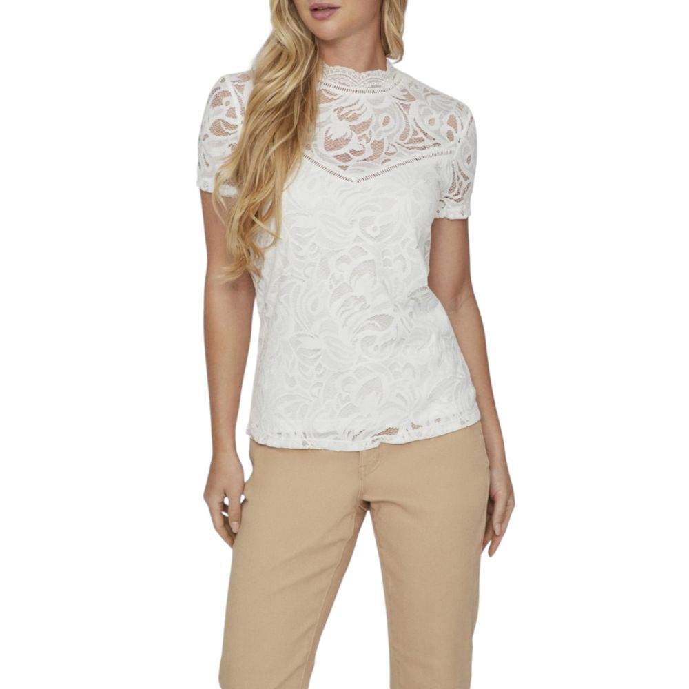 Cream Polyamide T-Shirt