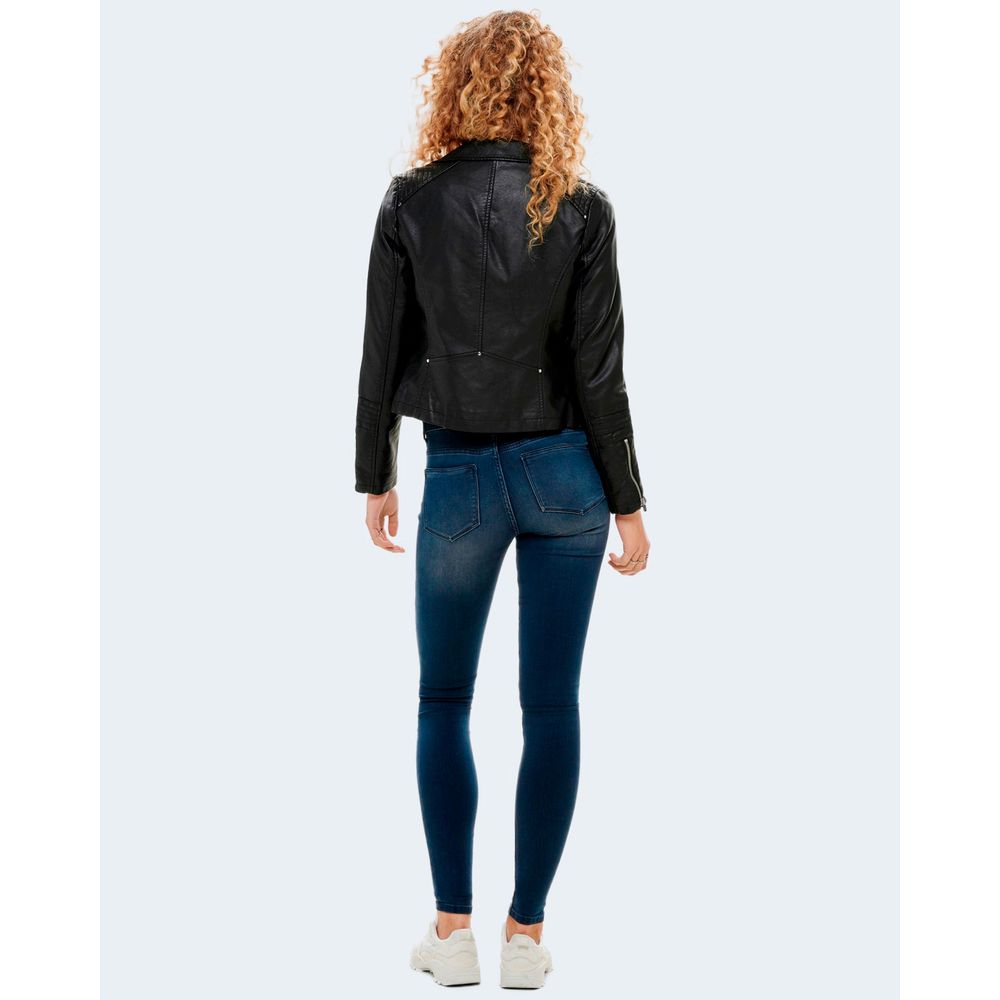 Black Viscose Biker Jacket
