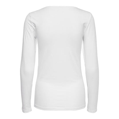 White Cotton Long Sleeve T-Shirt