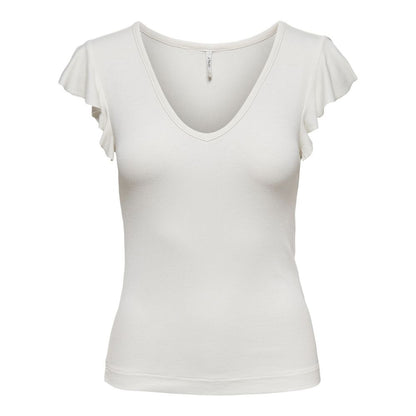 Cream Viscose T-Shirt