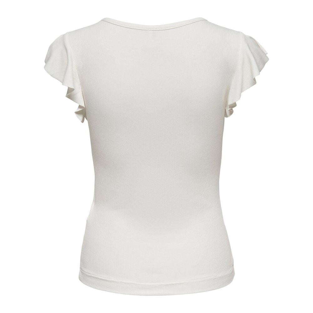 Cream Viscose T-Shirt
