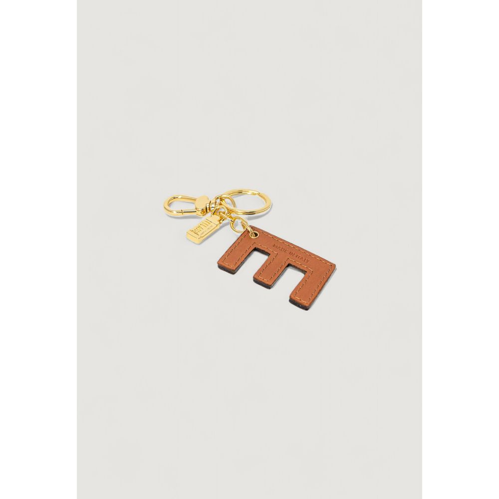 Beige Leather Keychain