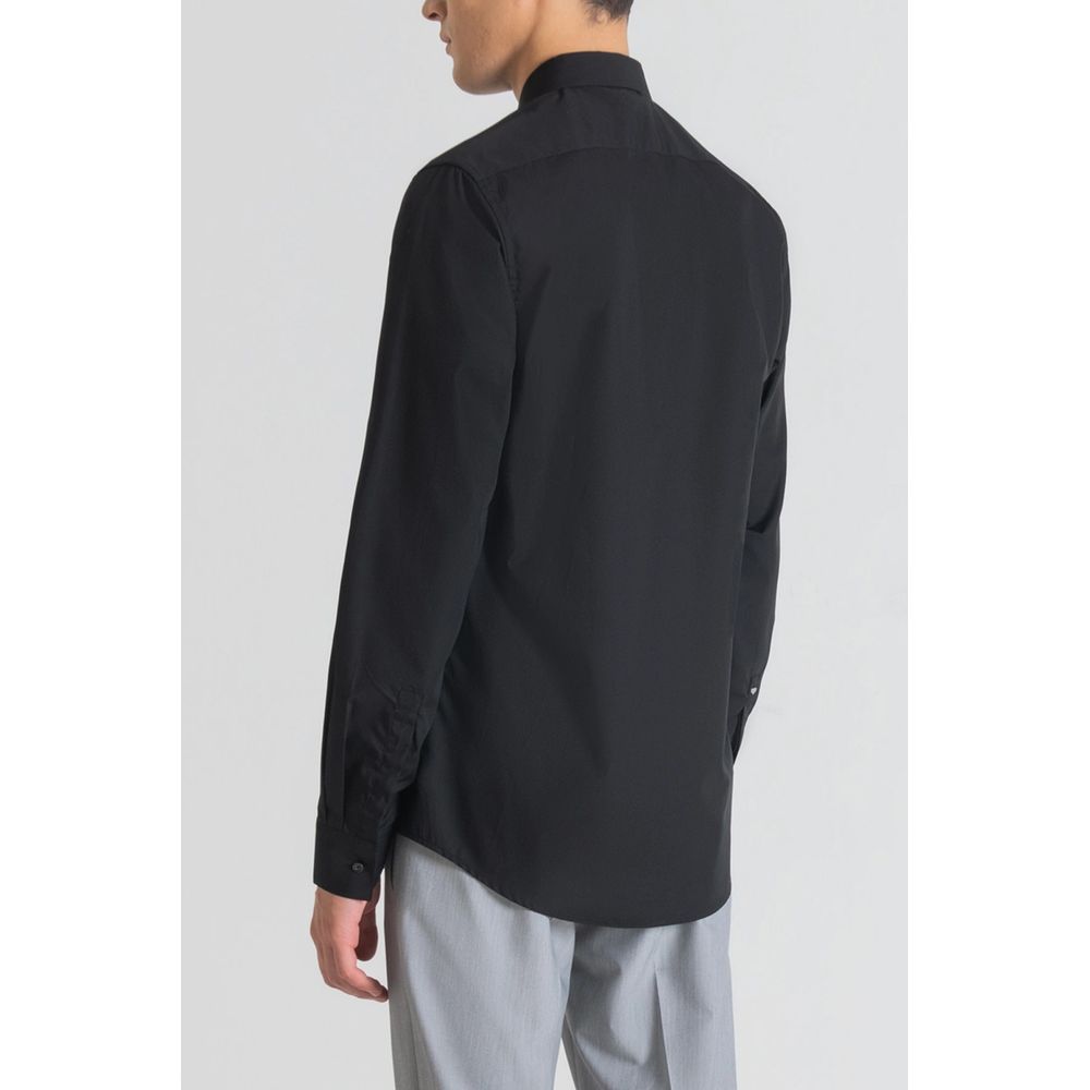 Black Cotton Dress Shirt