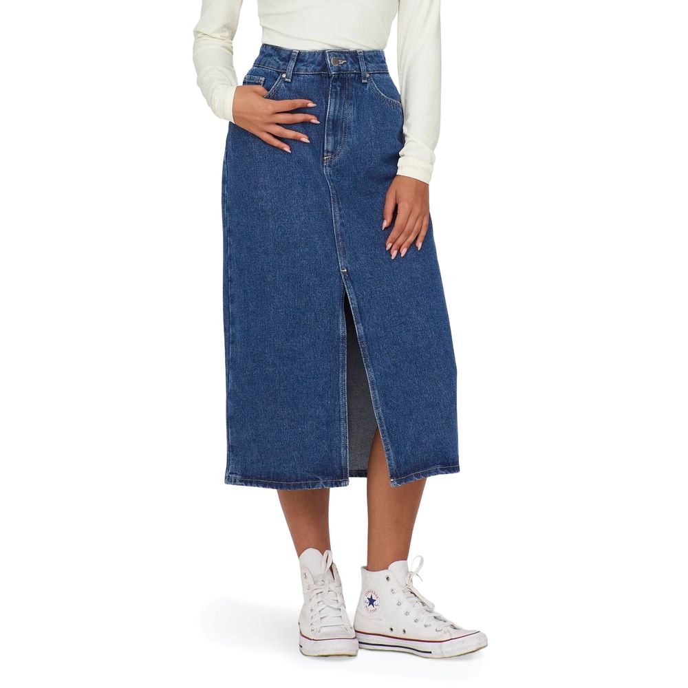 Blue Cotton Long Skirt