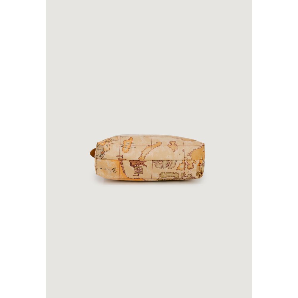 Beige Polyester Clutch Bag