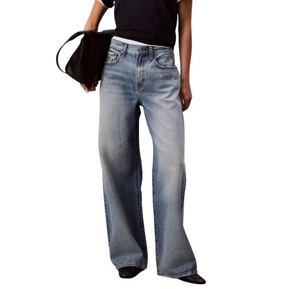 Blue Cotton Bootcut Jeans