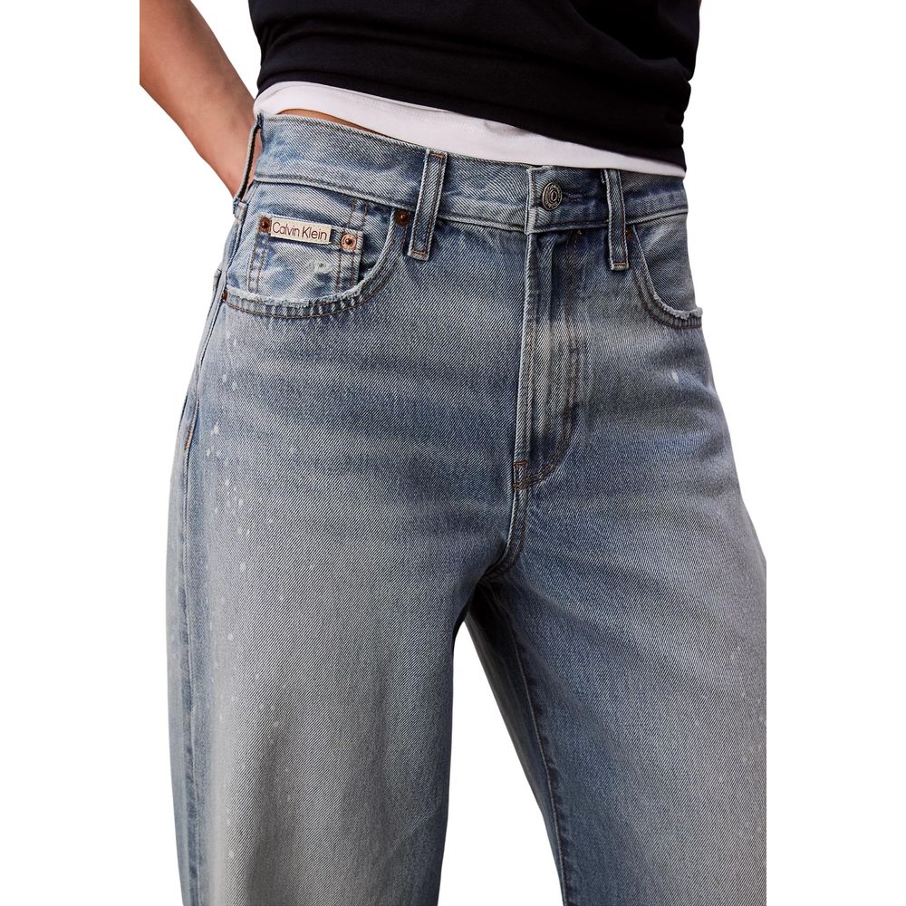 Blue Cotton Bootcut Jeans