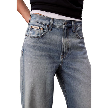 Blue Cotton Bootcut Jeans