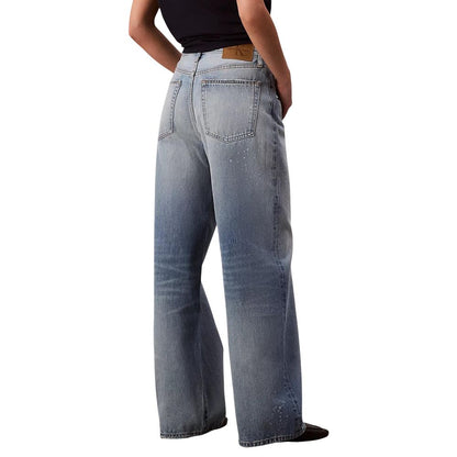 Blue Cotton Bootcut Jeans