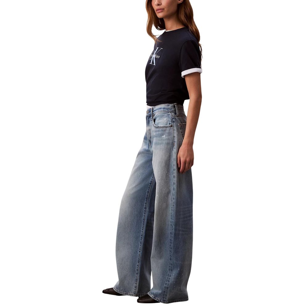 Blue Cotton Bootcut Jeans