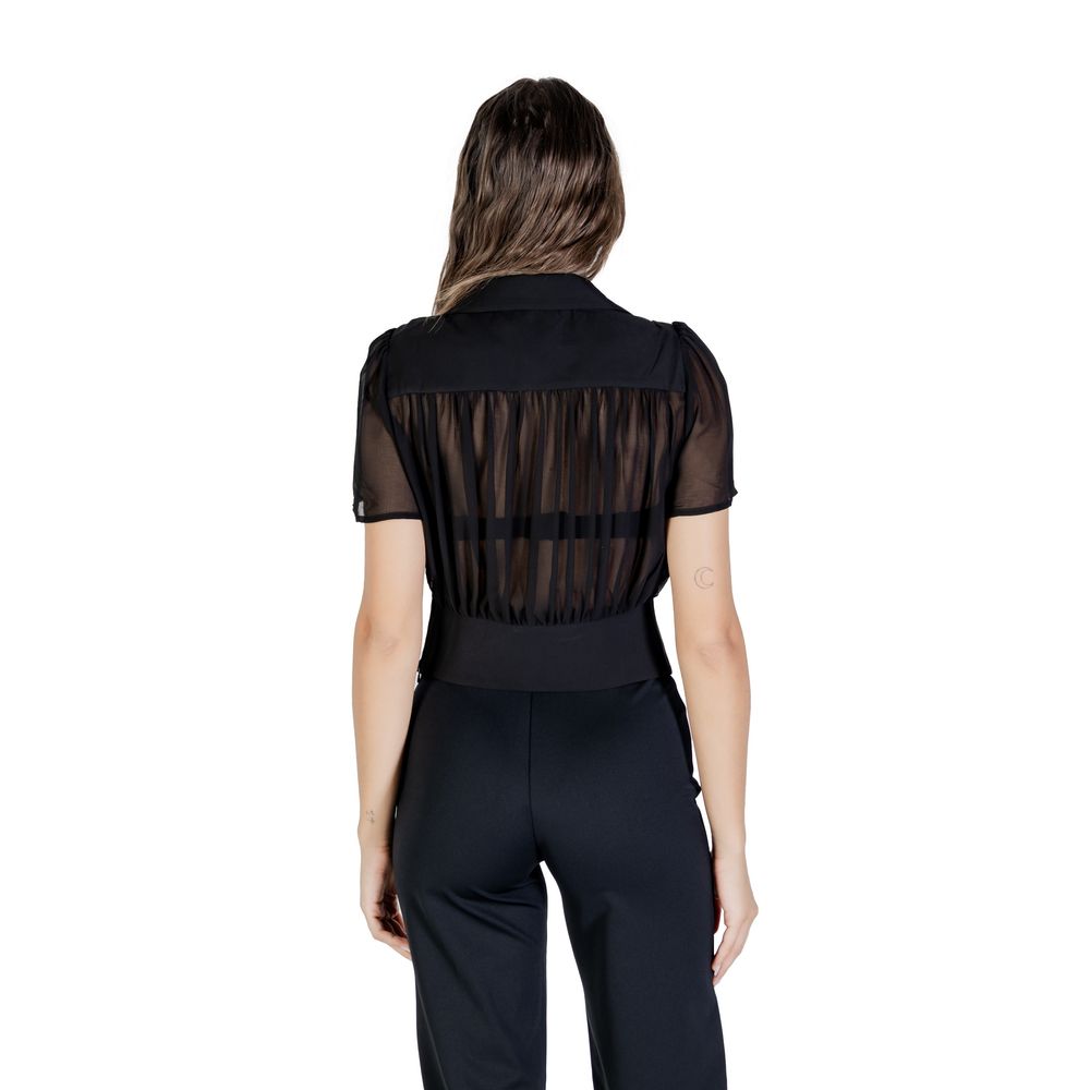 Black Polyester Shortsleeve Shirt