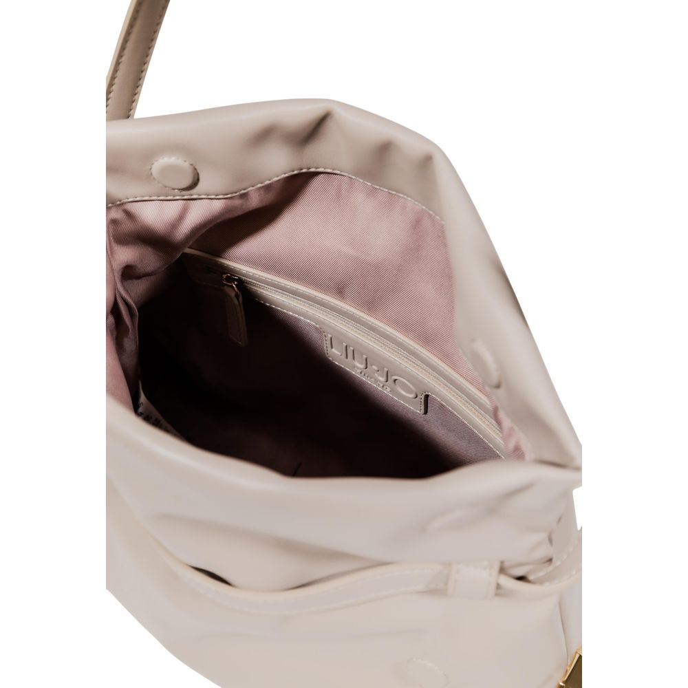 Beige Polyethylene Clutch Bag