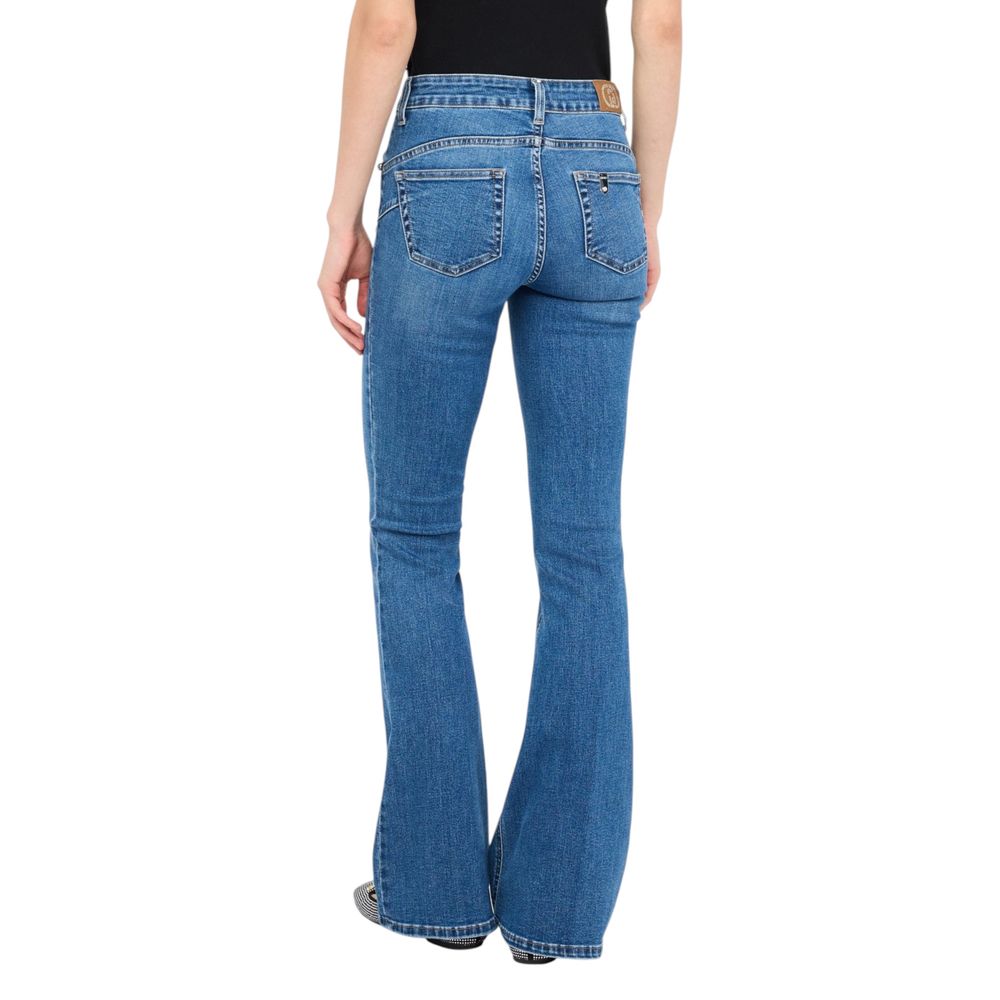 Blue Cotton Bootcut Jeans