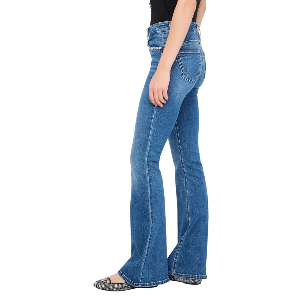 Blue Cotton Bootcut Jeans