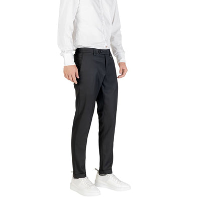 Black Polyester Skinny Pants
