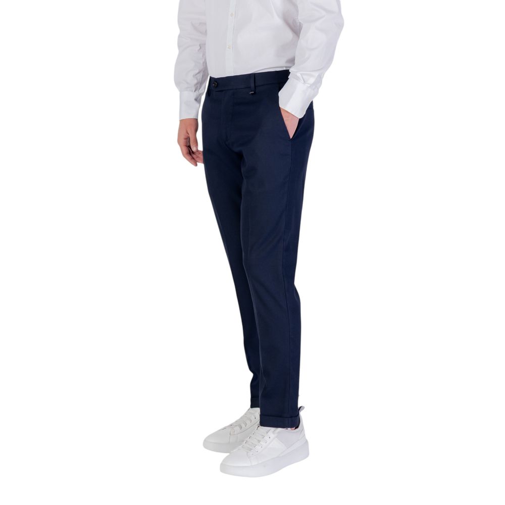 Blue Polyester Skinny Pants