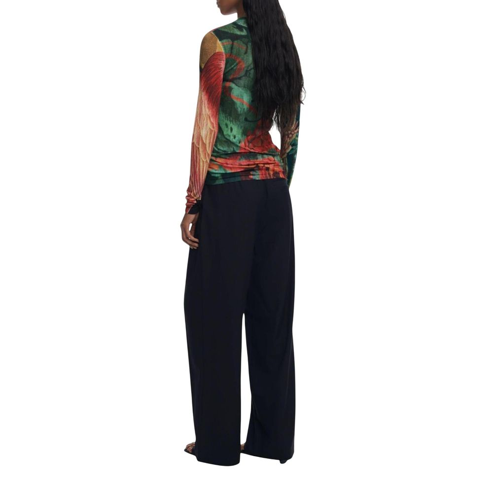 Bicolor Viscose Long Sleeve T-Shirt