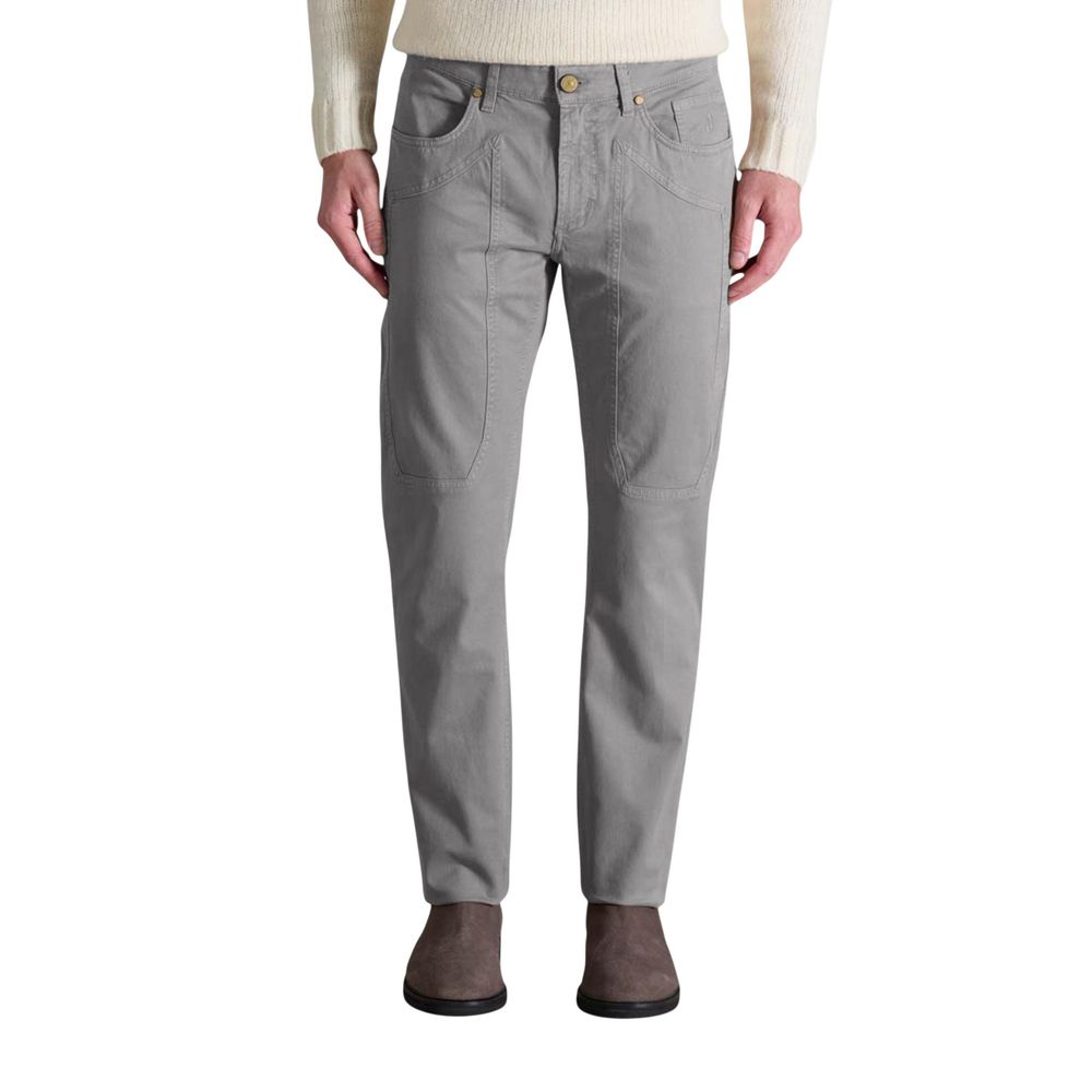 Gray Cotton Skinny Pants