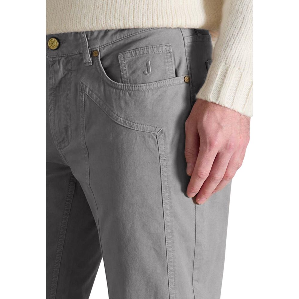 Gray Cotton Skinny Pants