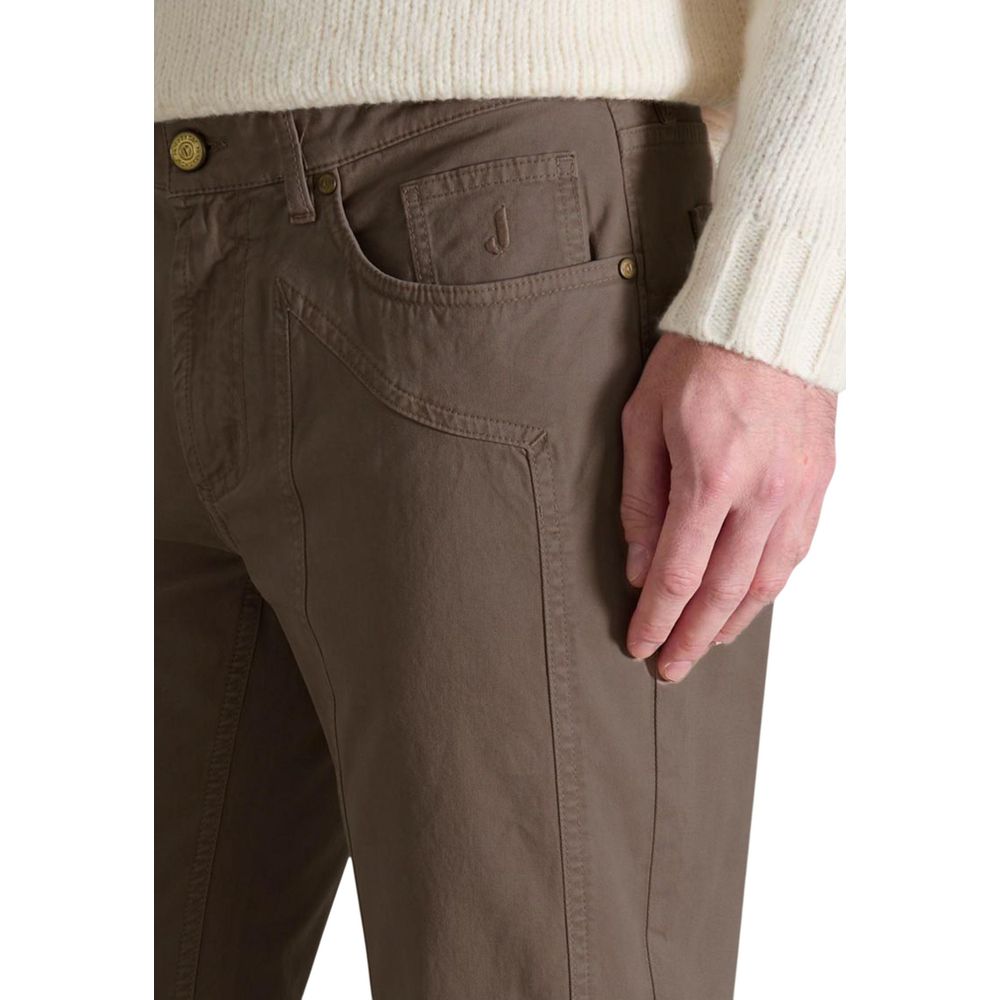 Brown Cotton Skinny Pants