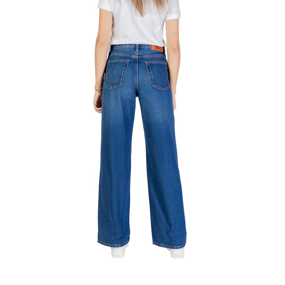 Blue Cotton Boyfriend Jeans