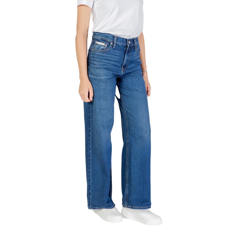 Blue Cotton Boyfriend Jeans