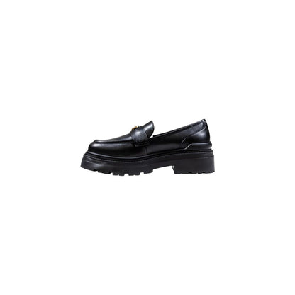 Black Leather Platform Pumps