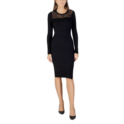 Black Viscose Midi Dress
