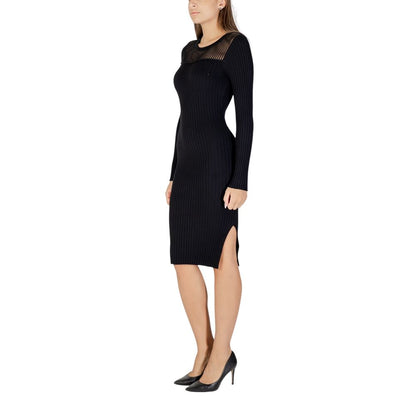 Black Viscose Midi Dress