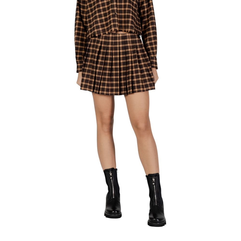 Brown Recycled Polyester Mini Skirt