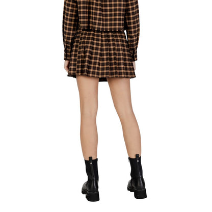 Brown Recycled Polyester Mini Skirt