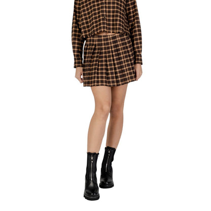 Brown Recycled Polyester Mini Skirt
