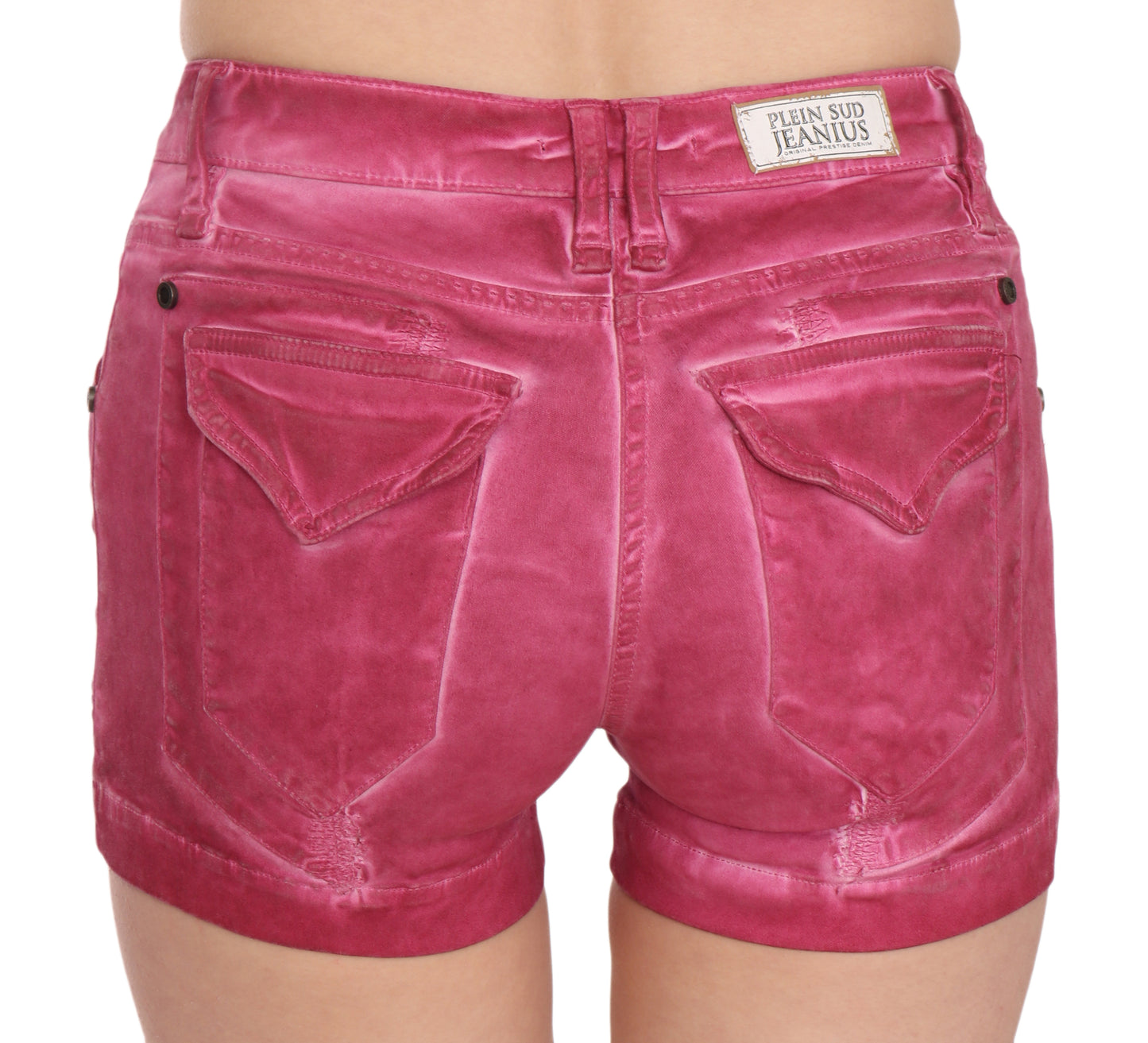 Chic Pink Washed Denim Shorts