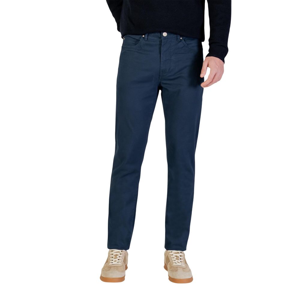 Blue Cotton Skinny Pants