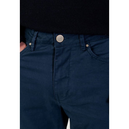Blue Cotton Skinny Pants