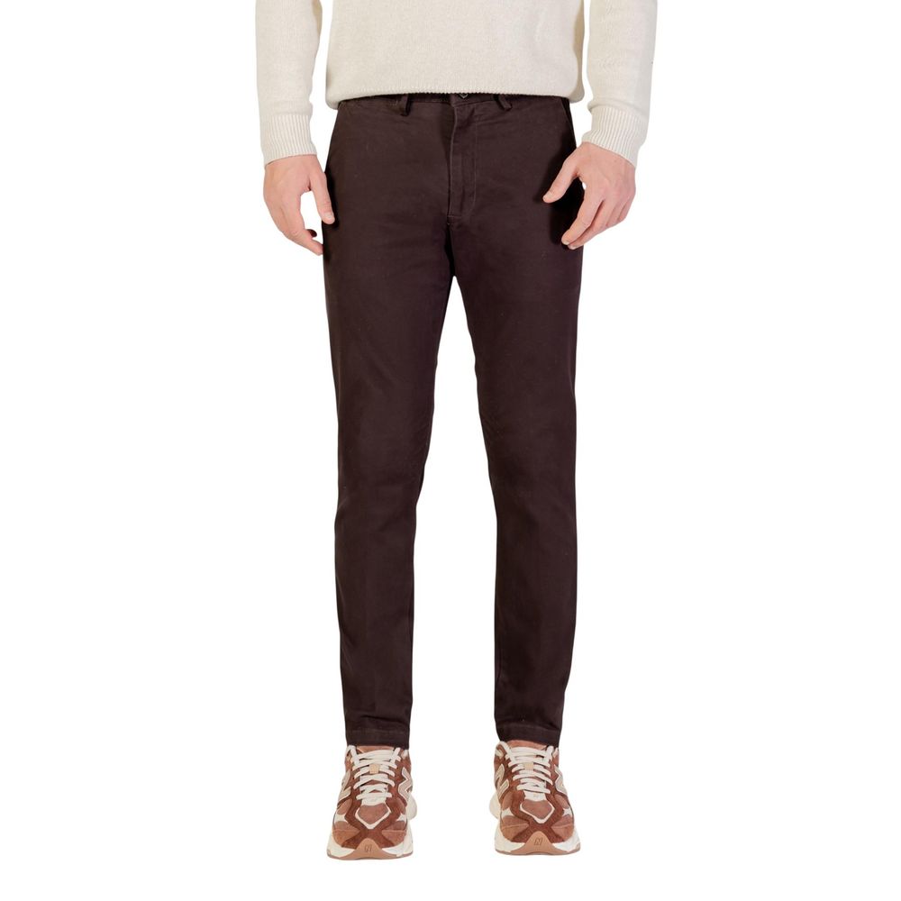 Brown Cotton Skinny Pants