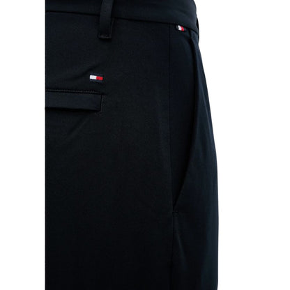 Blue Polyester Casual Pants