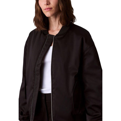 Black Recycled Polyester Bomber