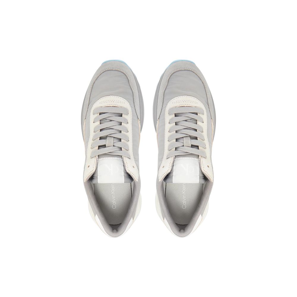 Gray Suede Leather Athletic Sneakers
