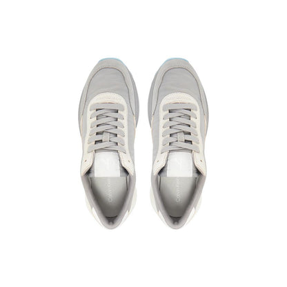 Gray Suede Leather Athletic Sneakers