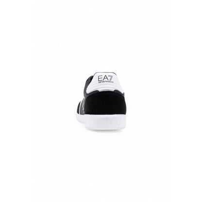 Black And White Leather Athletic Sneakers