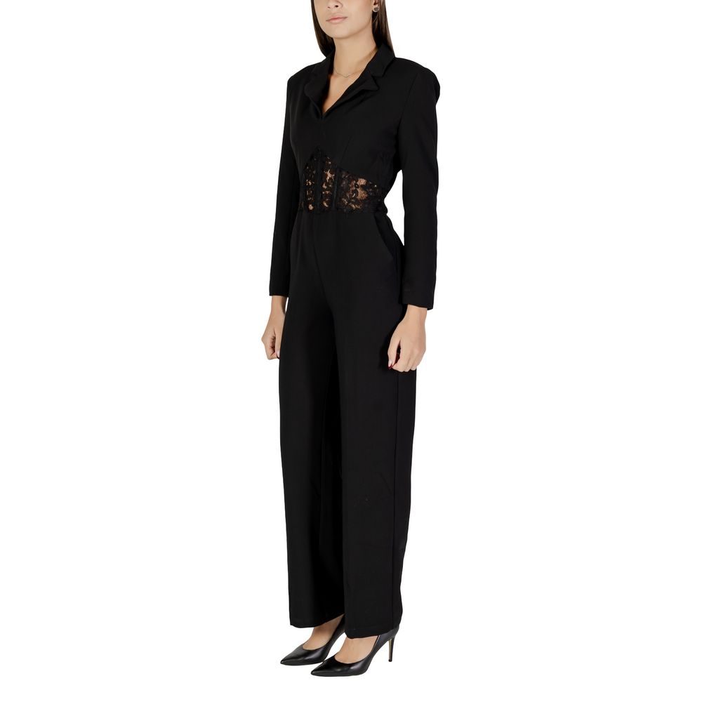 Black Polyester Rompers
