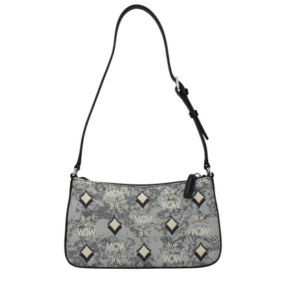 Gray Fabric Crossbody Bag