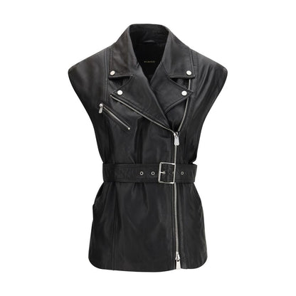 Black Goatskin Sleveless Jacket