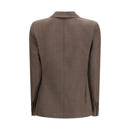 Brown Fleece Wool Blazer