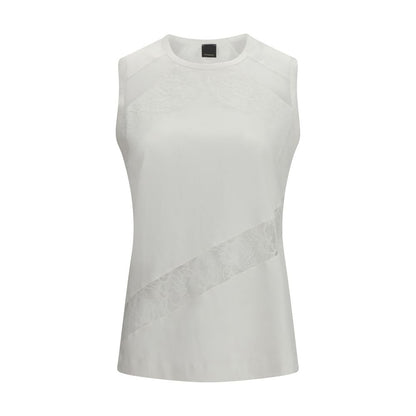 White Cotton Sleeveles T-Shirt